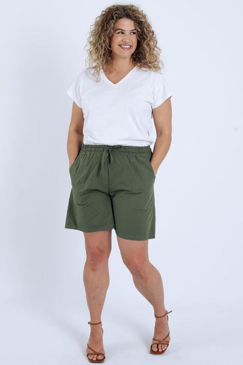 Einfarbige Baumwollshorts-Paprika-7