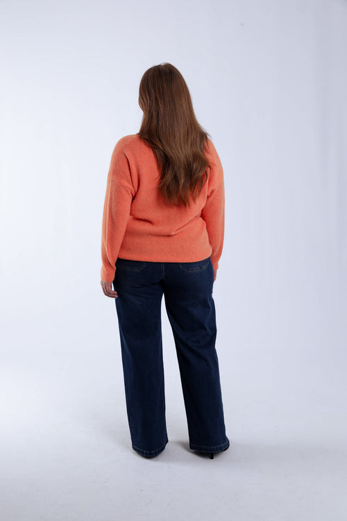 Pullover aus einfarbiger Alpakawolle-Paprika-5