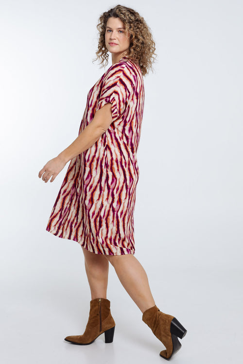 Kleid aus Viskose mit ethnischem Print-Paprika-9