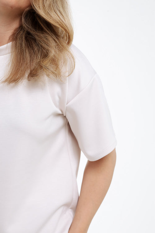 Uni T-Shirt mit dekorativen Knöpfen-Paprika-5