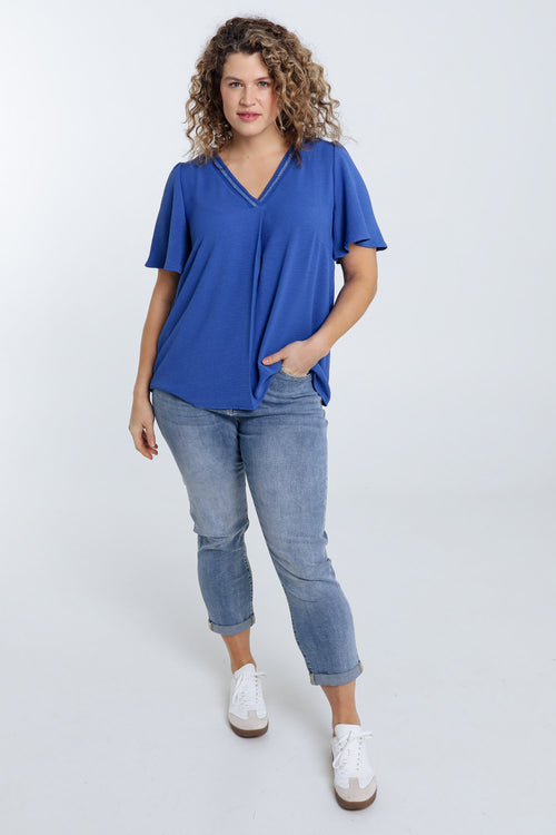 Blouse unie détail lurex-Paprika-9