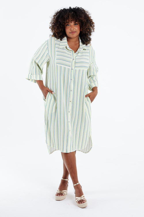 Gestreiftes Viskosehemdkleid-Paprika-7