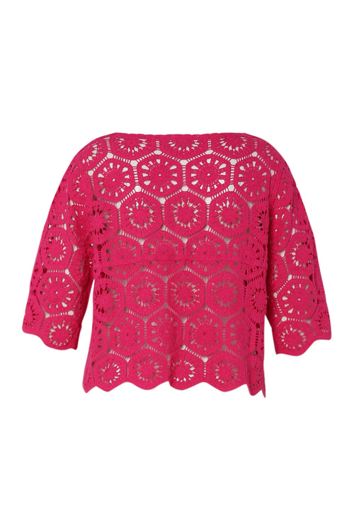 Einfarbiger Häkelpullover-Paprika-11
