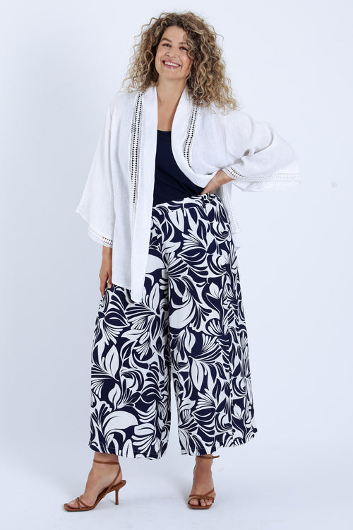 Leinenjacke mit durchbrochenem Detail-Paprika-7