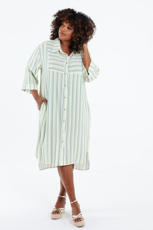 Gestreiftes Viskosehemdkleid-Paprika-8