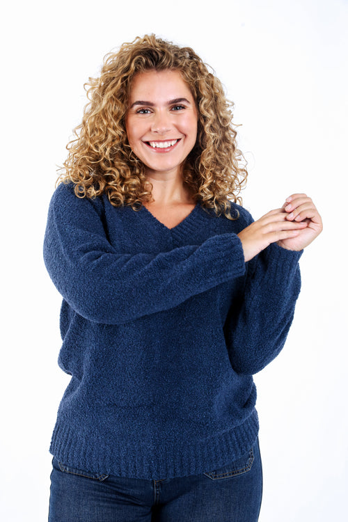 Pull maille bouclette uni-Paprika-1