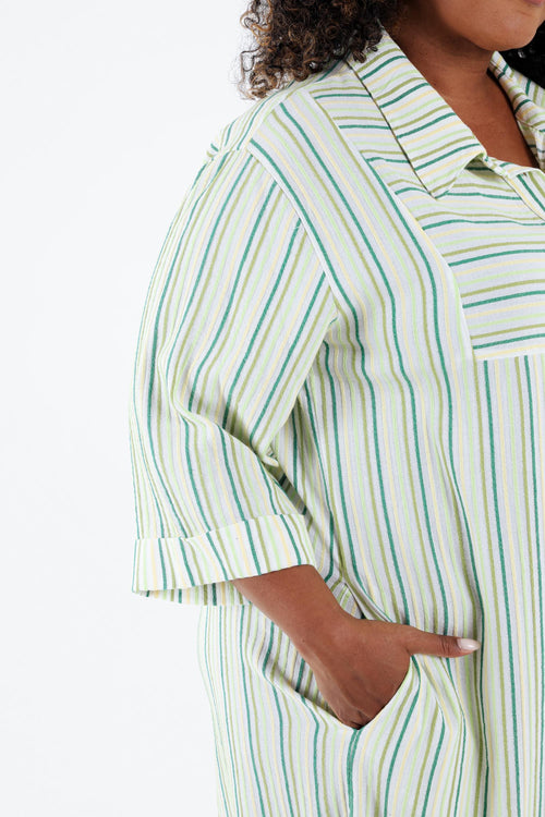 Gestreiftes Viskosehemdkleid-Paprika-4