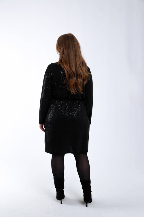 Kurzes Kleid mit Glitzereffekt-Paprika-2