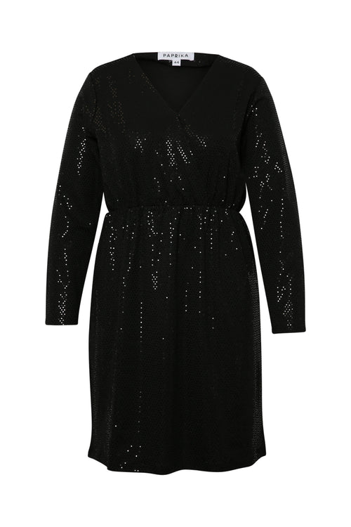 Kurzes Kleid mit Glitzereffekt-Paprika-8