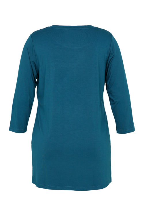 Einfaches, einfarbiges Viskose-T-Shirt-Paprika-11