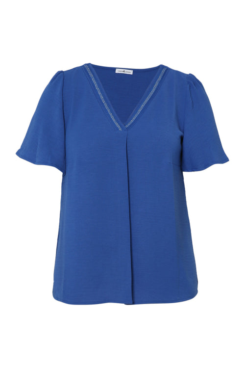 Blouse unie détail lurex-Paprika-10