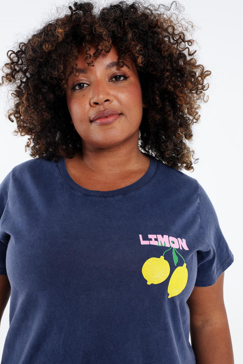 T-shirt aus Baumwolle mit Zitronenprint-Paprika-5