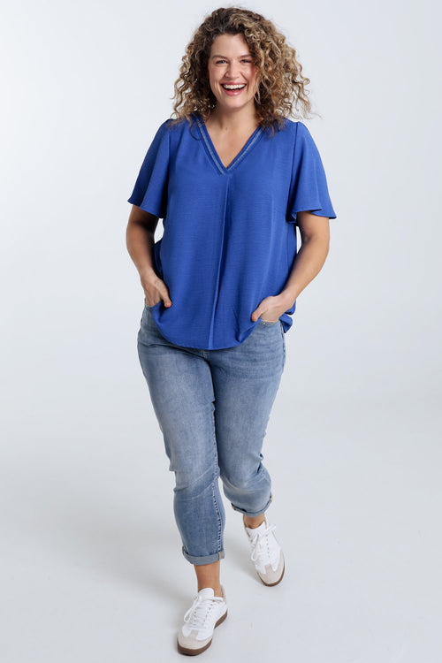 Blouse unie détail lurex-Paprika-7