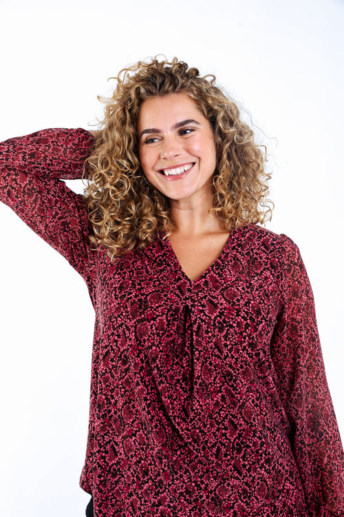 T-Shirt mit Schlangenprint-Paprika-3