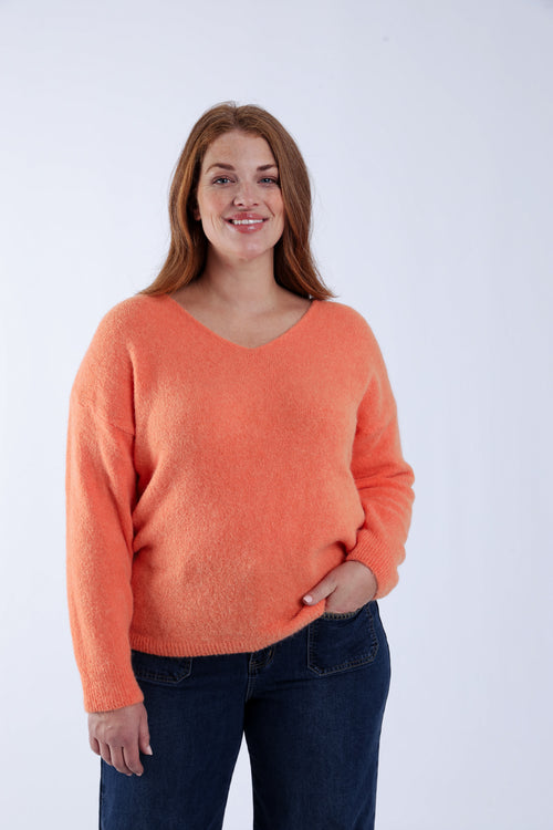 Pullover aus einfarbiger Alpakawolle-Paprika-5