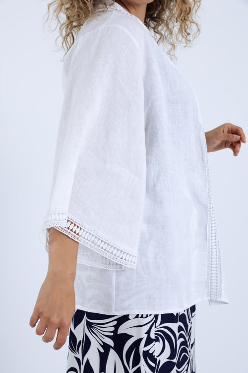 Leinenjacke mit durchbrochenem Detail-Paprika-5