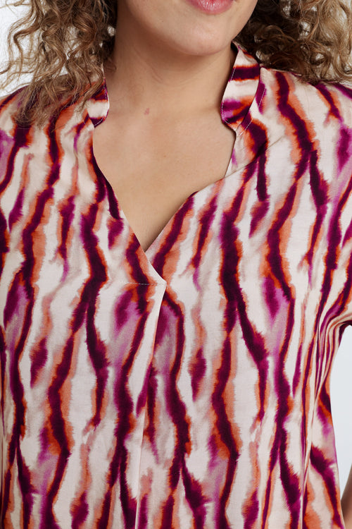 Kleid aus Viskose mit ethnischem Print-Paprika-4