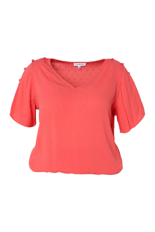 Einfarbige Viskosebluse-Paprika-10