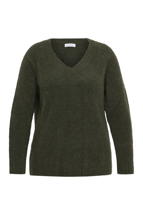 Pull maille bouclette uni-Paprika-7