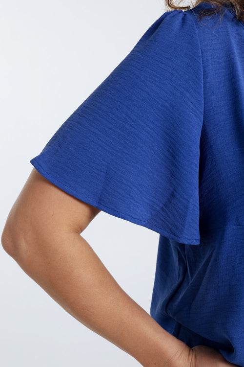 Blouse unie détail lurex-Paprika-6