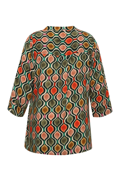 Bluse aus Viskose mit grafischem Print-Paprika-2
