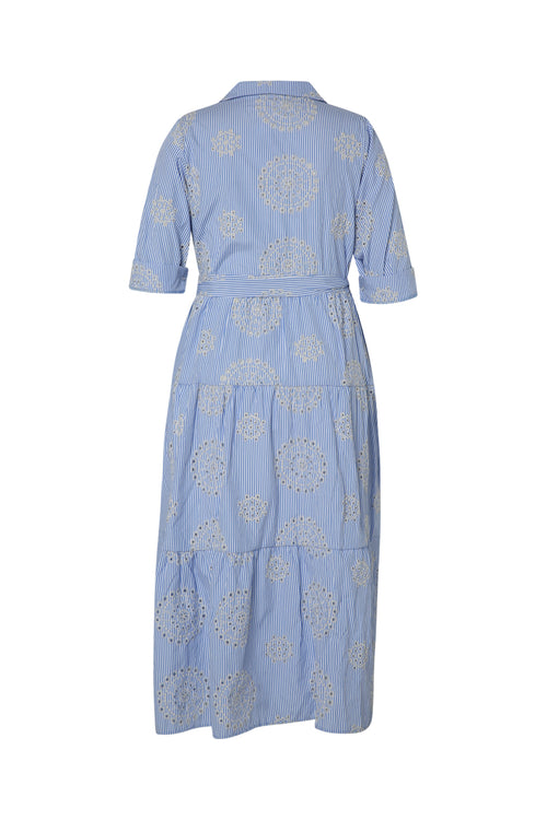 Gestreiftes langes Kleid mit Stickereien-Paprika-11