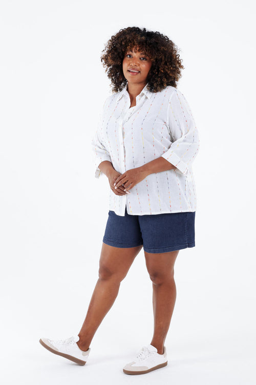 Hemd aus Baumwollgaze mit bunten Streifen-Paprika-8