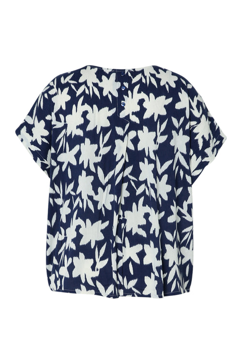 Bluse aus bedruckter, zweifarbiger Viskose-Paprika-11