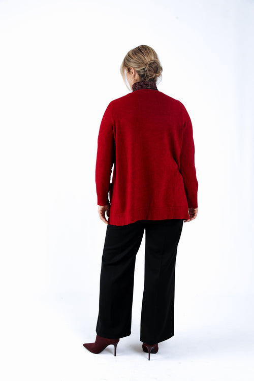 Cardigan en viscose uni-Paprika-2