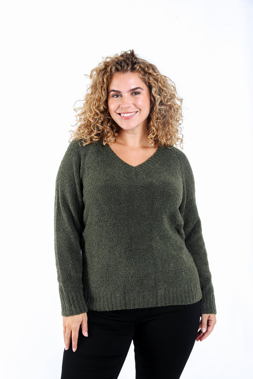 Pull maille bouclette uni-Paprika-1