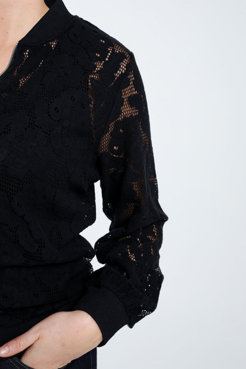 Bomber maille filet floral-Paprika-4