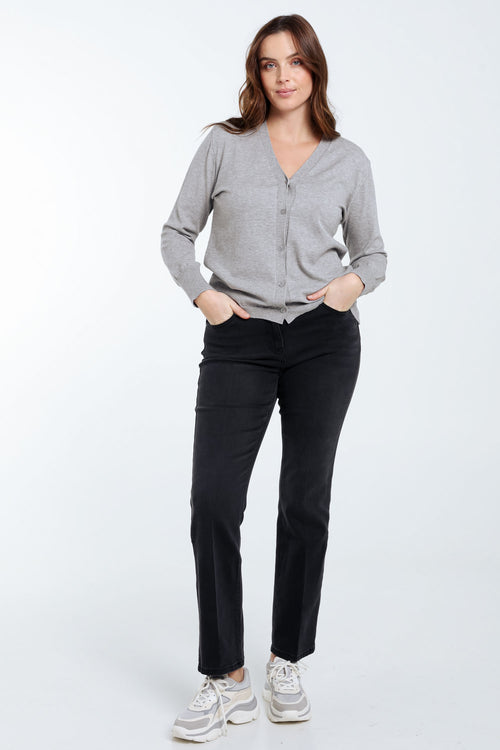 Unifarbener Cardigan-Paprika-7