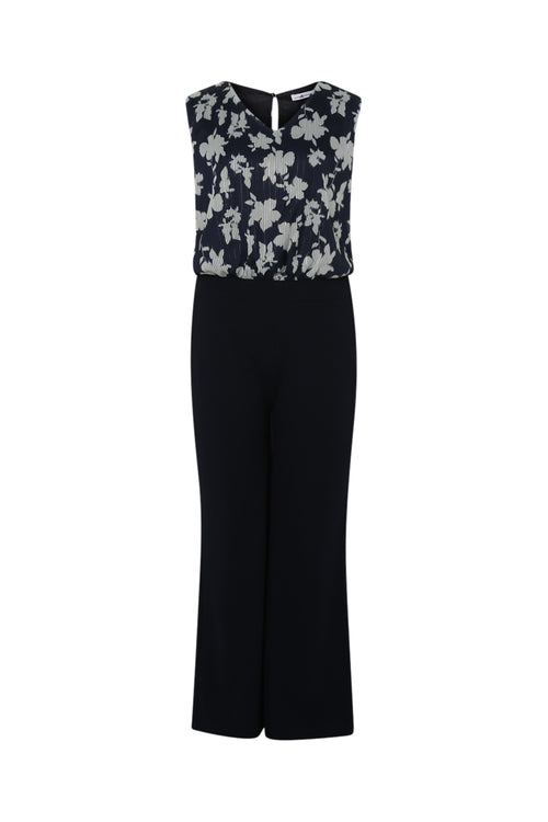 Combinaison bi-matière imprimé fleuri-Paprika-10