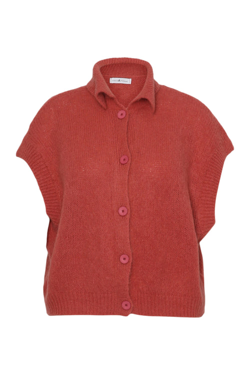 Uni kurzer Strickjacke-Paprika-9