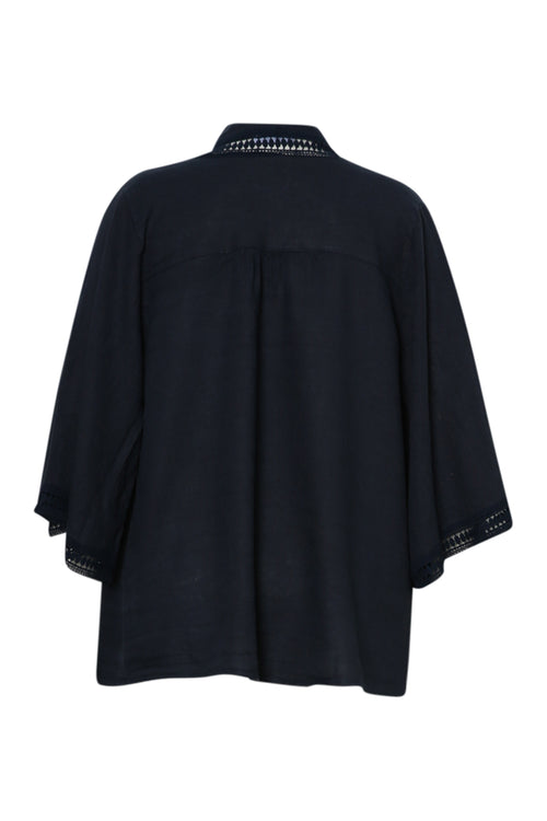 Leinenjacke mit durchbrochenem Detail-Paprika-11