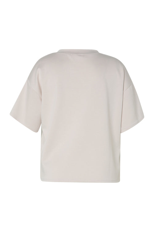 Uni T-Shirt mit dekorativen Knöpfen-Paprika-11