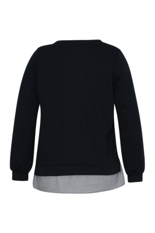 Sweatshirt "Bonjour" mit falschem Hemd-Paprika-12