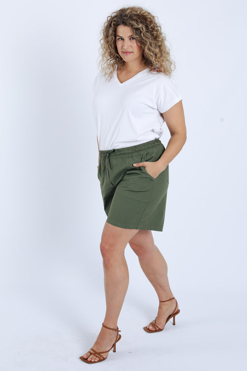 Einfarbige Baumwollshorts-Paprika-8