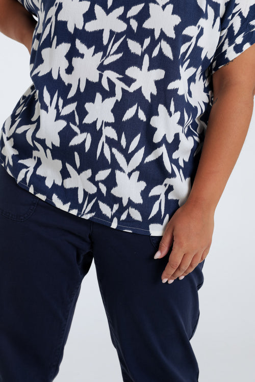 Bluse aus bedruckter, zweifarbiger Viskose-Paprika-6