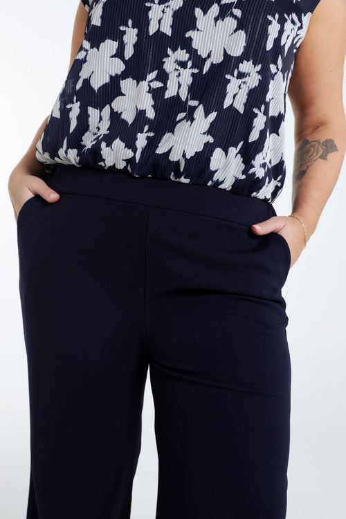 Combinaison bi-matière imprimé fleuri-Paprika-5