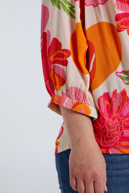 Bluse aus bedruckter Viskose-Paprika-4