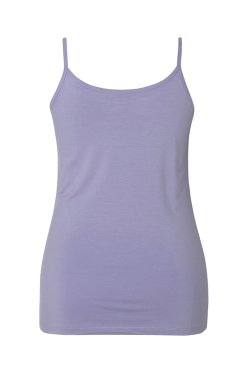 Tanktop mit feinen Trägern aus einfarbiger Viskose-Paprika-11