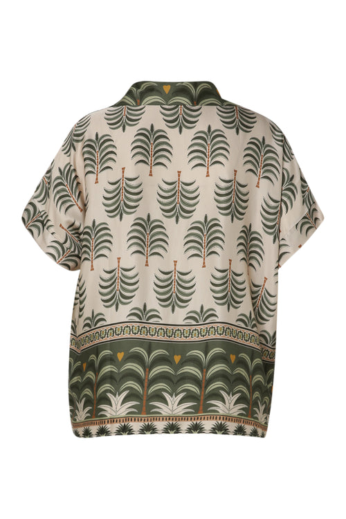 Bluse aus bedruckter Viskose mit Palmenmuster-Paprika-11