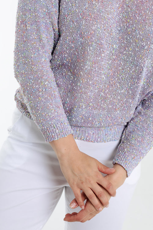 Pull maille fantaisie uni-Paprika-5