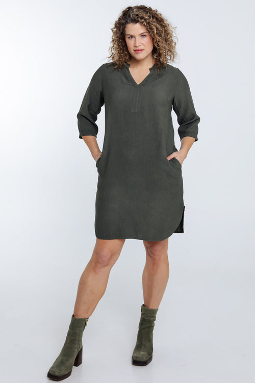 Einfarbiges Tunika-Kleid-Paprika-9