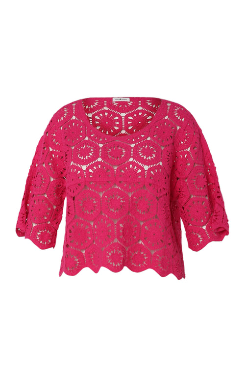 Einfarbiger Häkelpullover-Paprika-10