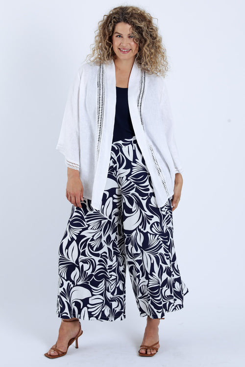 Leinenjacke mit durchbrochenem Detail-Paprika-8