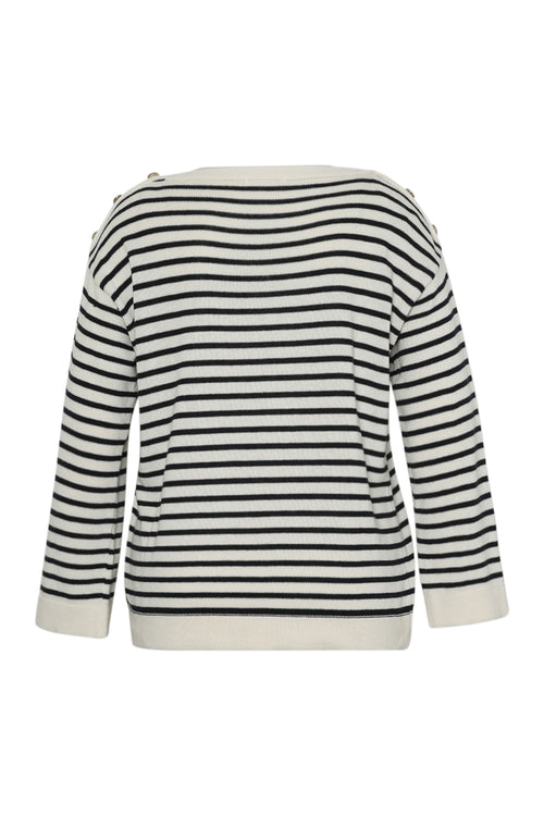 Maritimer Pullover mit Knöpfen-Paprika-9