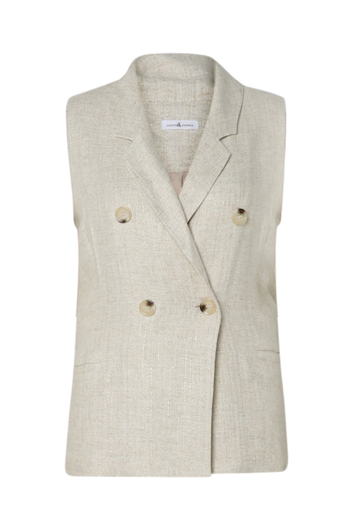 Weste aus Viskose und Leinen mit Lurex-Paprika-10