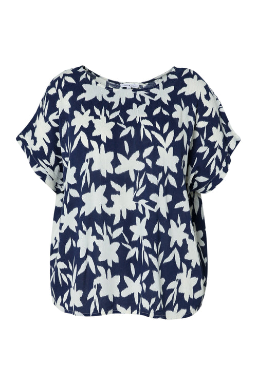 Bluse aus bedruckter, zweifarbiger Viskose-Paprika-10